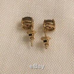 $700 Roberto Coin 18K Gold Gray Oval Doublet Stud Earrings New