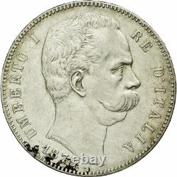 #76503 Coin, Italy, Umberto I, 5 Lire, 1879, Rome, AU, Silver, KM20