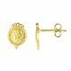 7/16 Roman Coin Stud Earrings Real 14K Yellow Gold 1.2gr