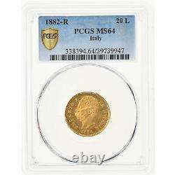 #864273 Coin, Italy, Umberto I, 20 Lire, 1882, Rome, PCGS, MS64, MS(64), Gold