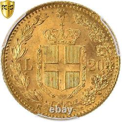 #868788 Coin, Italy, Umberto I, 20 Lire, 1881, Rome, PCGS, MS65, MS(65-70), Go