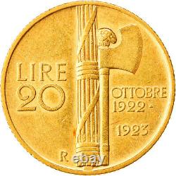 #878917 Coin, Italy, Vittorio Emanuele III, 20 Lire, 1923, Rome, AU, Go