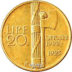 #878919 Coin, Italy, Vittorio Emanuele III, 20 Lire, 1923, Rome, AU, Go