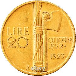 #878921 Coin, Italy, Vittorio Emanuele III, 20 Lire, 1923, Rome, AU, Go