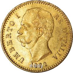 #901999 Coin, Italy, Umberto I, 20 Lire, 1882, Rome, MS(60-62), Gold, KM21