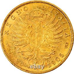 #906906 Coin, Italy, Vittorio Emanuele III, 20 Lire, 1905, Rome, Rare, Gold