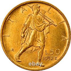 #908281 Coin, Italy, Vittorio Emanuele III, 50 Lire, 1932, Rome, MS, Go