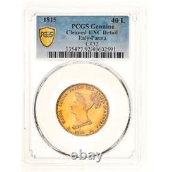 #970169 Coin, ITALIAN STATES, PARMA, Maria Luigia, 40 Lire, 1815, Parma, PCGS