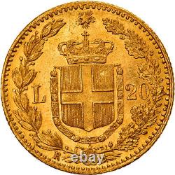#970600 Coin, Italy, Umberto I, 20 Lire, 1882, Rome, MS(60-62), Gold, KM21