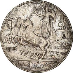 #971604 Coin, Italy, Vittorio Emanuele III, 2 Lire, 1908, Rome, AU, Silver, KM