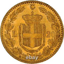 #972018 Coin, Italy, Umberto I, 20 Lire, 1882, Rome, MS(64), Gold, KM21