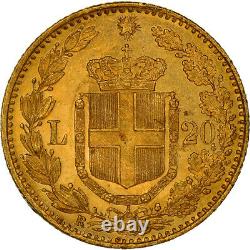 #972020 Coin, Italy, Umberto I, 20 Lire, 1882, Rome, MS(63), Gold, KM21