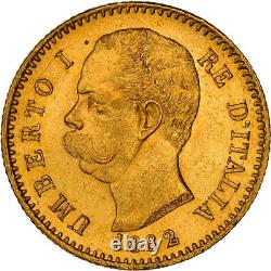 #972022 Coin, Italy, Umberto I, 20 Lire, 1882, Rome, MS(60-62), Gold, KM21
