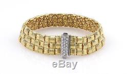 $9,200 Roberto Coin 18K Yellow Gold Appassionata Woven Bracelet with Diamonds