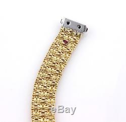 $9,200 Roberto Coin 18K Yellow Gold Appassionata Woven Bracelet with Diamonds