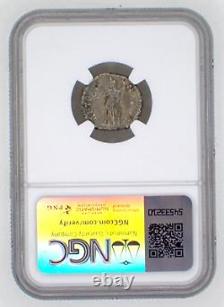 AD 138-140/1 ROMAN EMPIRE (Faustina Sr.) AR Denarius NGC AU (5/54/5) Fortuna