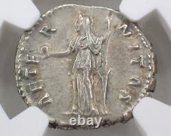 AD 138-140/1 ROMAN EMPIRE (Faustina Sr.) AR Denarius NGC AU (5/54/5) Fortuna