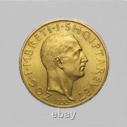 Albania 50 Franga Ari 1938 FDC very rare (RR) gold coin
