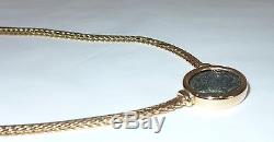 Ancient Coin Necklace Braided 14K gold Chain 33 Grams Choker