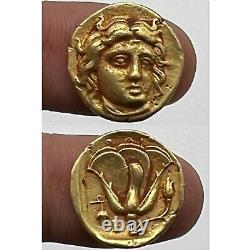 Ancient Greek Thessaly- Larissa Solid gold 20K Coin Very Rare