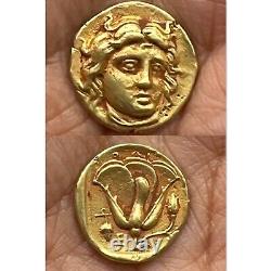 Ancient Greek Thessaly- Larissa Solid gold 20K Coin Very Rare