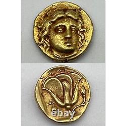 Ancient Greek Thessaly- Larissa Solid gold 20K Coin Very Rare