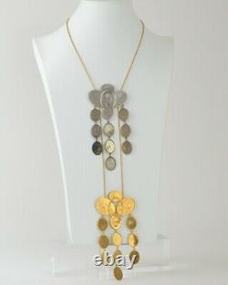 Auth Celine Paris Fw17 Phobe Philo Golden Brass & Silver Coin Necklace Vintage