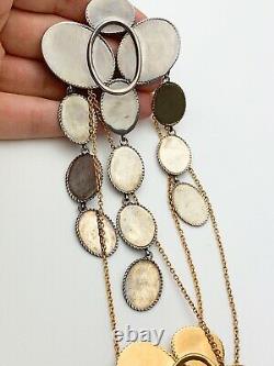 Auth Celine Paris Fw17 Phobe Philo Golden Brass & Silver Coin Necklace Vintage