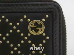 Auth Gucci Japan Exclusive Diamante Coin Card Case Brown/Gold Leather e46415e