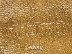 Auth PRADA Saffiano Coin Change Purse Gold Saffiano Leather e47160e