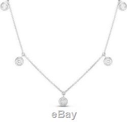 Authentic 18kt WHITE Gold Dangling Diamond 0.23 Station Necklace-Roberto Coin
