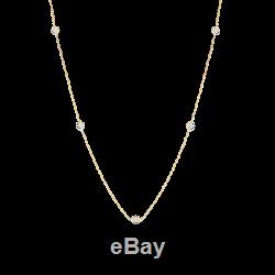 Authentic 18kt YELLOW Gold 5 Station Diamond. 25ct Station Necklace-Roberto Coin