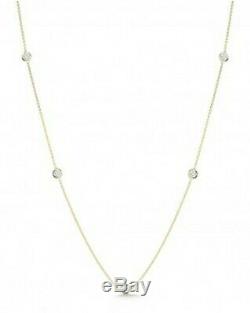 Authentic 18kt YELLOW Gold 5 Station Diamond. 25ct Station Necklace-Roberto Coin