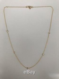 Authentic 18kt YELLOW Gold 5 Station Diamond. 25ct Station Necklace-Roberto Coin