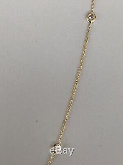 Authentic 18kt YELLOW Gold 5 Station Diamond. 25ct Station Necklace-Roberto Coin