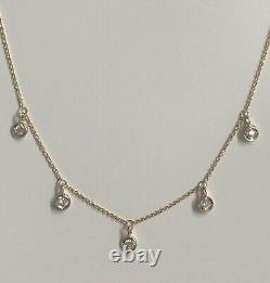 Authentic 18kt YELLOW Gold Dangling Diamond 0.23 Station Necklace-Roberto Coin