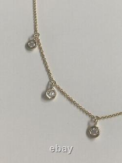 Authentic 18kt YELLOW Gold Dangling Diamond 0.23 Station Necklace-Roberto Coin