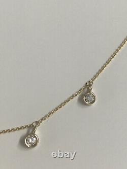 Authentic 18kt YELLOW Gold Dangling Diamond 0.23 Station Necklace-Roberto Coin