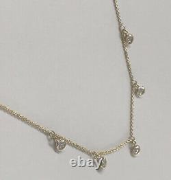 Authentic 18kt YELLOW Gold Dangling Diamond 0.23 Station Necklace-Roberto Coin