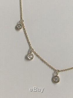 Authentic 18kt YELLOW Gold Dangling Diamond 0.33ct Station Necklace-Roberto Coin