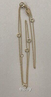 Authentic 18kt YELLOW Gold Diamond 0.25 ct 5 Station Necklace by Roberto Coin