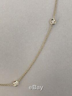 Authentic 18kt YELLOW Gold Diamond 0.25 ct 5 Station Necklace by Roberto Coin