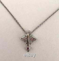 Authentic 18kt white gold diamond Cross 0.17ct Necklace by Roberto Coin