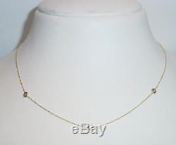 Authentic 3 Station Diamond 18k Yellow Gold Necklace by Roberto Coin