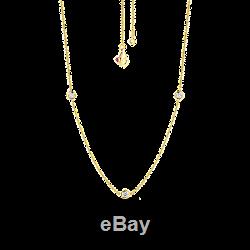 Authentic 3 Station Diamond 18k Yellow Gold Necklace by Roberto Coin