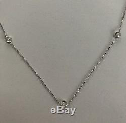 Authentic 3 Station Diamond 18kt WHITE Gold Necklace by Roberto Coin