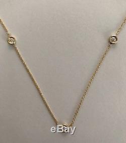 Authentic 5 Station Diamond 18kt YELLOW Gold Necklace by Roberto Coin