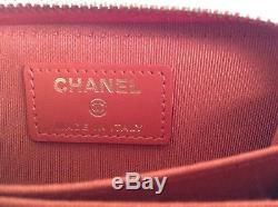 Authentic Chanel Orange Pearly caviar coin purse wallet gold hardware