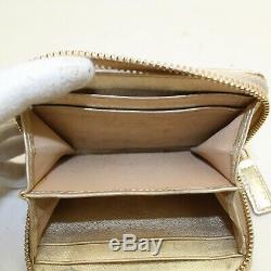 Authentic Christian Dior Coin Purse Gold Leather 811157