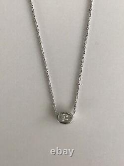 Authentic Diamond Oval Solitaire 0.20ct 18kt WHITE Gold Necklace by Roberto Coin